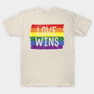 Love Wins Rainbow Flag Gay Lgbt Pride Support T-Shirt